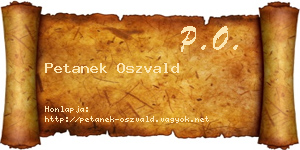 Petanek Oszvald névjegykártya